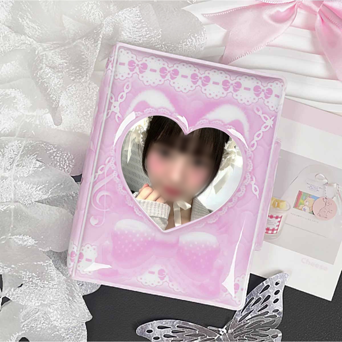 Cute Pink Cat Ear Bowknot Phot - Anime Merchandise Types recension och pris