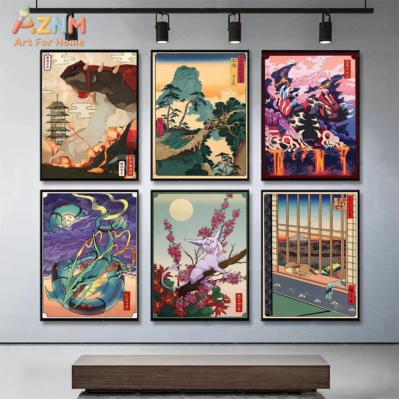 AZNM Ukiyo-e Style Pokemon Gro - Anime Merchandise Posters recension och pris
