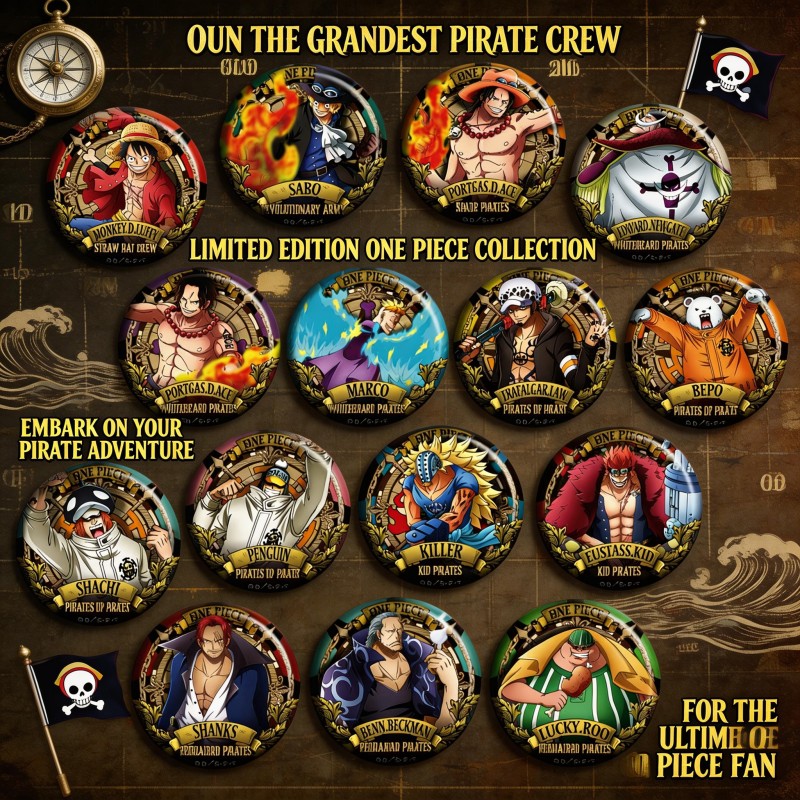 ONEPIECE Anime Badge Pin C Typ - Anime Merchandise Types recension och pris