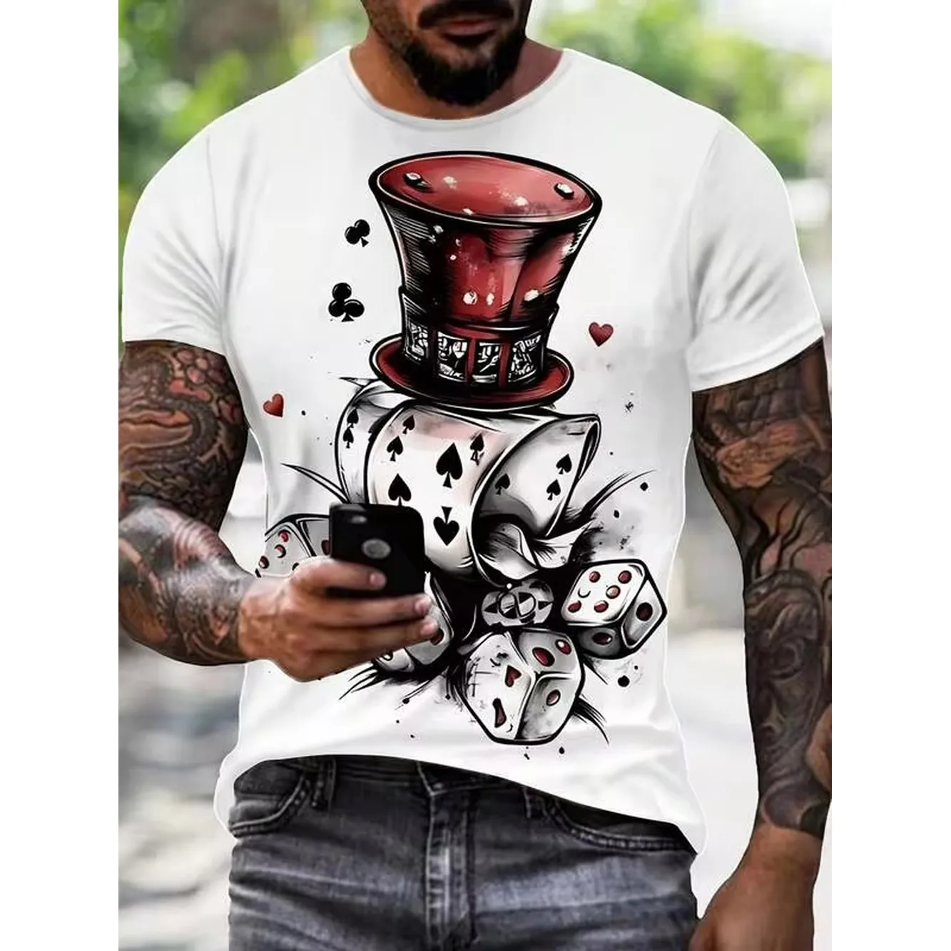 Men'S 3D Playing Cards Graphic - Themed Playing Card recension och pris