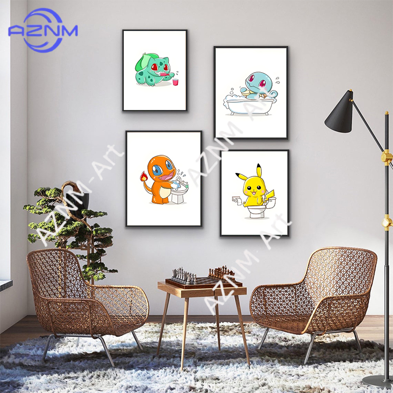 Pokemon Cartoon Funny Canvas P - Anime Merchandise Posters recension och pris