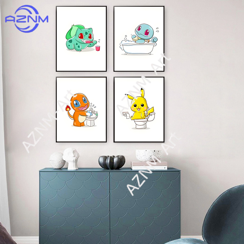 Pokemon Cartoon Funny Canvas P - Anime Merchandise Posters recension och pris