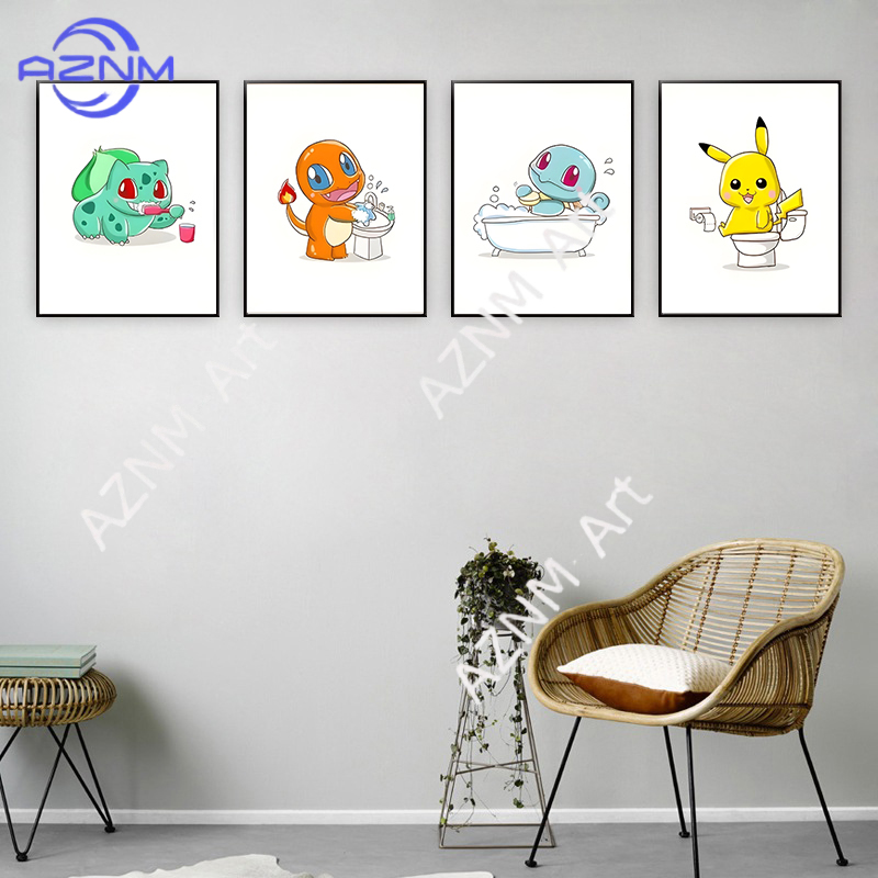 Pokemon Cartoon Funny Canvas P - Anime Merchandise Posters recension och pris